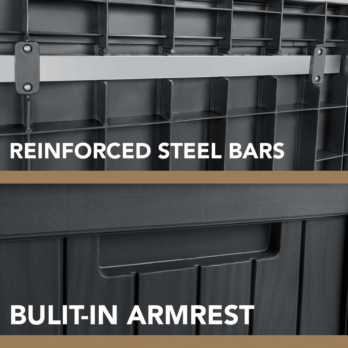 Devoko 120 Gallon Resin Deck Box Waterproof Indoor Outdoor Storage Box Lockable Large Storage Container for Patio Furniture Cushions, Pool Toys and Garden Tools Devoko