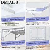 TEAMIX Wall Mounted Desk, White Folding Desk for Small Spaces Floating Shelf Organizer with Heavy-Duty Brackets for Home Office TEAMIX