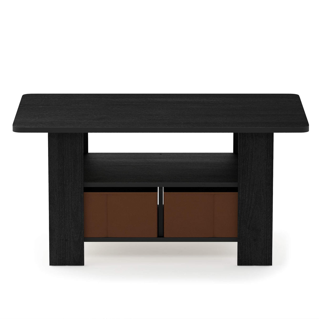 Furinno Andrey Coffee Table with Bin Drawer, Americano/Medium Brown, Small Non-Lift Top Furinno