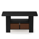 Furinno Andrey Coffee Table with Bin Drawer, Americano/Medium Brown, Small Non-Lift Top Furinno