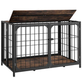 Himix Dog Crate Furniture, XL Dog Crate Furniture for Large Medium Dogs, Wood Dog Crate Table with Sturdy Metal, Heavy Duty Dog Kennel Indoor 40.15''x 25''x 27.56'' (Rustic Brown) Himix