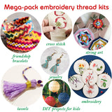 Embroidery Floss Cross Stitch Threads String Kits with Organizer Storage Box Included 108pcs Colorful Friendship Bracelets Floss with Number Stickers&Floss Bobbins &110 Pcs Cross Stitch Tool Kits LE PAON