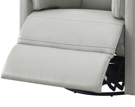 Acme Sagen Wooden Glider Recliner with Swivel in Gray Acme