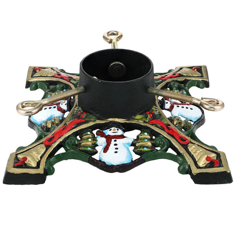 Gisafai Christmas Tree Stand 9.4 x 3.5 Inches/ 240 x 90 mm Green Tree Base Stand with Water Reservoir Snowman Christmas Tree Holder Base for Real Trees Xmas Gisafai