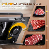 CGOLDENWALL Meat Slicer Foldable Electric Food Slicer, 0-15mm Adjustable Thickness, Frozen Meat/Cheese Slicer for BBQ Hot Pot Shabu, with 2 Stainless Steel Blades, 110V CGOLDENWALL