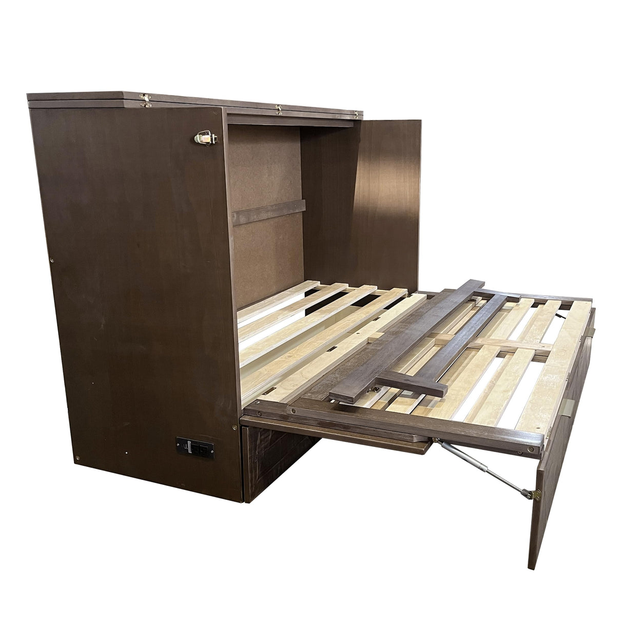 VilroCaz Murphy Bed Cabinet with Charging Station and Large Storage Drawer - Queen Size Foldable Bed for Home Office or Small Room VilroCaz