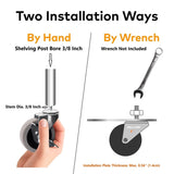 DELIVeR 3 Inch, Locking Swivel Caster Wheels, Set of 4,Heavy Duty with Nylon Nuts for Carts, Replacement Rubber Wheels, Threaded Stem 3/8”-16 x 1” Caster, 130 Lbs Per Caster DELIVeR