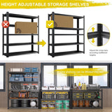 FATIGOS Heavy Duty Garage Shelving, 84'' H Metal Shelving, 3500LBS Storage Shelves 5 Tier Adjustable Heavy Duty Shelving Unit for Warehouse, Garage, Basement, 24" D x 47" W x 84" H FATIGOS