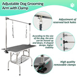 LOVMOR 46 Inch Dog Grooming Table,Adjustable Home Pet Grooming Tables with Arm/Noose/Mesh Tray LOVMOR