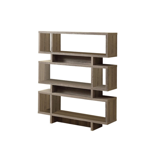 Contemporary Dark Taupe 4-Tier Bookcase by Monarch Specialties - 55" High Etagere for Home & Office - WoodArtSupply