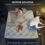 QUEEN ROSE King Mattress, 10 Inch King Size Hybrid Mattress in a Box, Gel Memory Foam & Individually Pocket Innerspring Hybrid Bed, Medium Firm, Fiberglass Free & CertiPUR-US Certified QUEEN ROSE