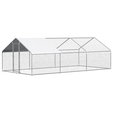 Chicken Coop Large Metal Chicken House Chicken Pen Outdoor for 40 Chickens Poultry Cage with Waterproof Cover for Rabbits Duck Walk-in Chicken Runs for Yard with Cover Outdoor CHIKENCOOP