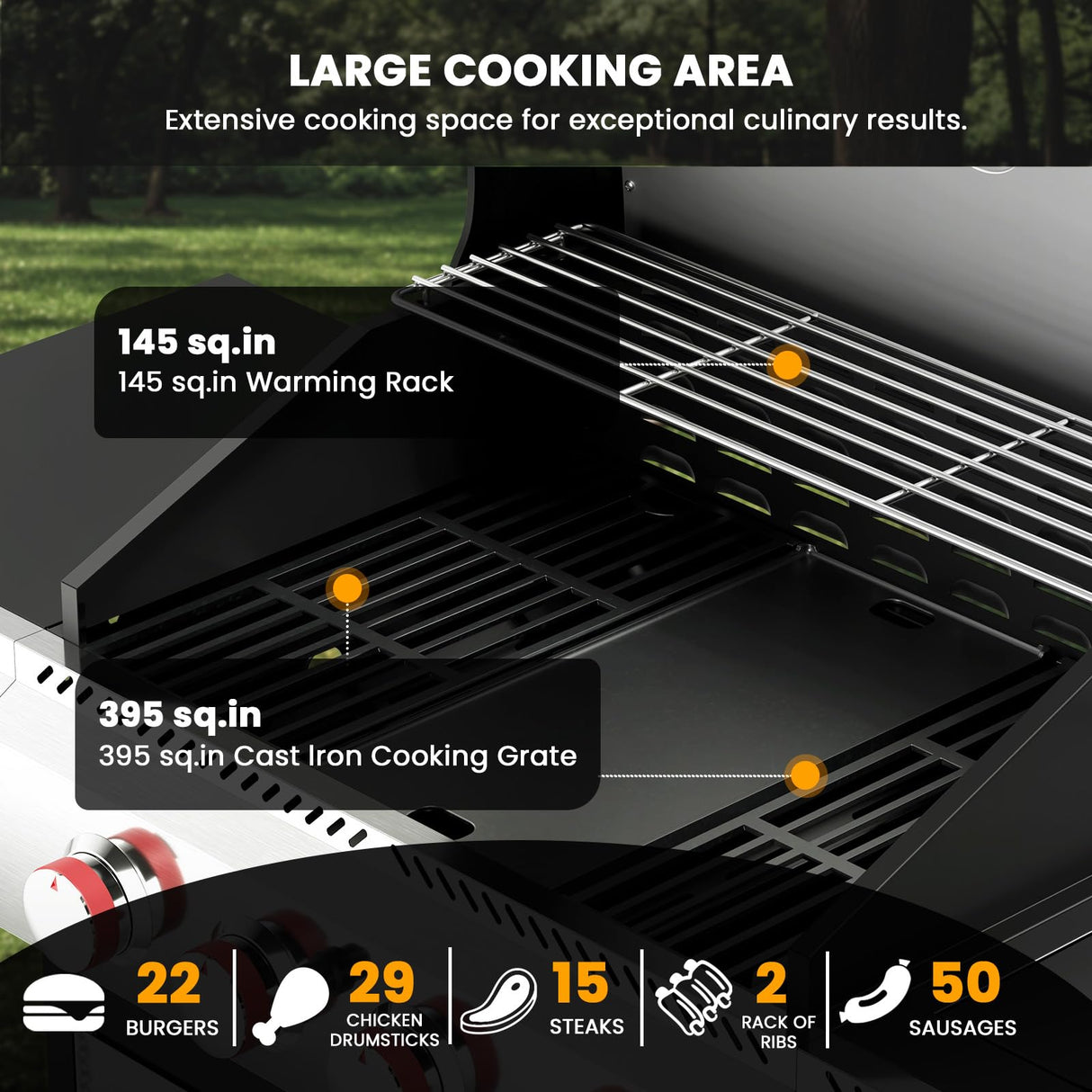 4-Burner Gas BBQ Grill with Side Burner, Porcelain-Enameled Cast Iron Grates, Baking Pan, 42,000 BTU Stainless Steel Propane Grill for Outdoor Cooking and Patio Barbecues Electactic