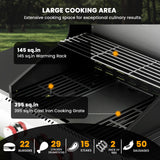 4-Burner Gas BBQ Grill with Side Burner, Porcelain-Enameled Cast Iron Grates, Baking Pan, 42,000 BTU Stainless Steel Propane Grill for Outdoor Cooking and Patio Barbecues Electactic