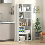 Giantex 5-Tier Geometric Bookshelf, 63" Modern Tall Bookcase, 10-Cube Storage Organizer, Freestanding Open Storage Shelving Unit, Display Rack Cabinet for Living Room, Study, Home Office, White (1) Giantex