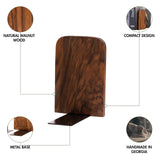 TILISMA Wooden Single Book End | Handmade Walnut Book Ends for Shelves | Wood Bookends for Heavy Books | Decorative Slim Bookend for Desk | Modern Book Stopper | Book Accessories for Readers (Single) TILISMA