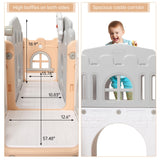 Toddler Slide 8 in 1 Toddler Playset for Toddlers Age 1-3，Baby Playset for Indoor Outdoor Playground with Climber, Crawling Tunnel, Basketball Hoop, Telescope, Toy Storage Garvee