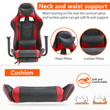 Gaming Chair, High Back PU Leather Gaming Chairs Computer Chair with Headrest & Lumbar Support, Height Adjustable Wide Seat Gamer Chair Gaming Chairs for Adults, Game Chair with Footrest & Armrest Haiput Wam