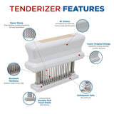 Jaccard 200348T, 48 Blade Durable Meat Tenderizer with Stainless Steel Razor Sharp Needle, Cooking Gadget for Tenderizing Chicken, Beef, Pork, Veal, BBQ, Tan Jaccard