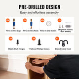 VEVOR Cat Litter Box Enclosure, Hidden Litter Box Furniture with 4 Storage Shelves, Wooden Cat Washroom Indoor, Large Cat House Cabinet Hidden Fit Most Litter Box, 33.5"L x 19.3"W x 72.3"H, Dark Brown VEVOR