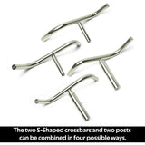 BMWOOD S Shaped Stainless Steel Tool Rest Set with 1" and 5/8" Stems for Woodturning Lathe Bowl Turning. BMWOOD