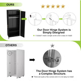 UNICOLY Armoire Wardrobe Closet with Doors, 71'' Wardrobe Cabinet with Hanging Rod, Metal Closet with 2 Adjustable Shelves for Bedroom School, Employee, Gym, Armarios De Ropa para Dormitorio, Black UNICOLY