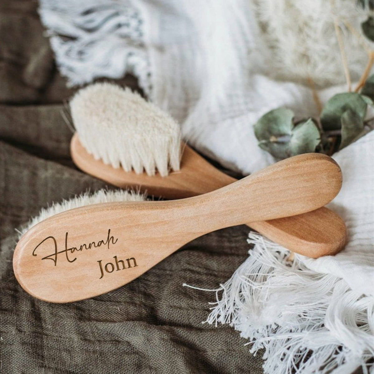 Personalized Baby Hairbrushes Engrave Infant Name Wooden Newborn Hair Brush Comb Brush Birth/Baptism/Birthday Baby Shower Gifts ZXH