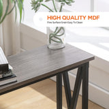 Forevich Console Table Sofa Entryway Couch Table with USB Power Outlet for Living Room Hallway Mesh Shelf 47 Inch Grey Oak Forevich