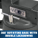 Wilton Mechanics Bench Vise, 5" Jaw Width, 5-1/4" Jaw Opening, 3-3/4" Throat (Model 745) Wilton