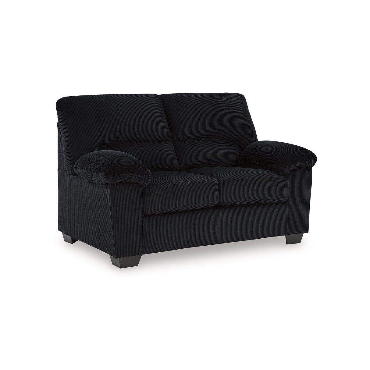 Signature Design by Ashley SimpleJoy Modern Loveseat for Living Room, Black Signature Design by Ashley