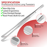 Chef's Trade Professional Kitchen & Cooking Tweezers/Tongs 12" Stainless Steel Multi-Use CHEF'S TRADE