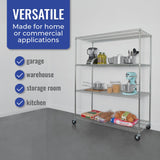 Heavy-Duty Steel Wire Storage Shelves on Wheels - Adjustable Height, NSF Certified by SafeRacks SafeRacks