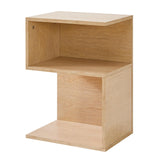 IBUYKE S-Shaped Nightstand, 3-Tier Wood Nightstand with Open Storage, Minimalist End Table for Small Spaces, Easy Assembly, Bedside Table for Bedroom, Natural UWST004R IBUYKE