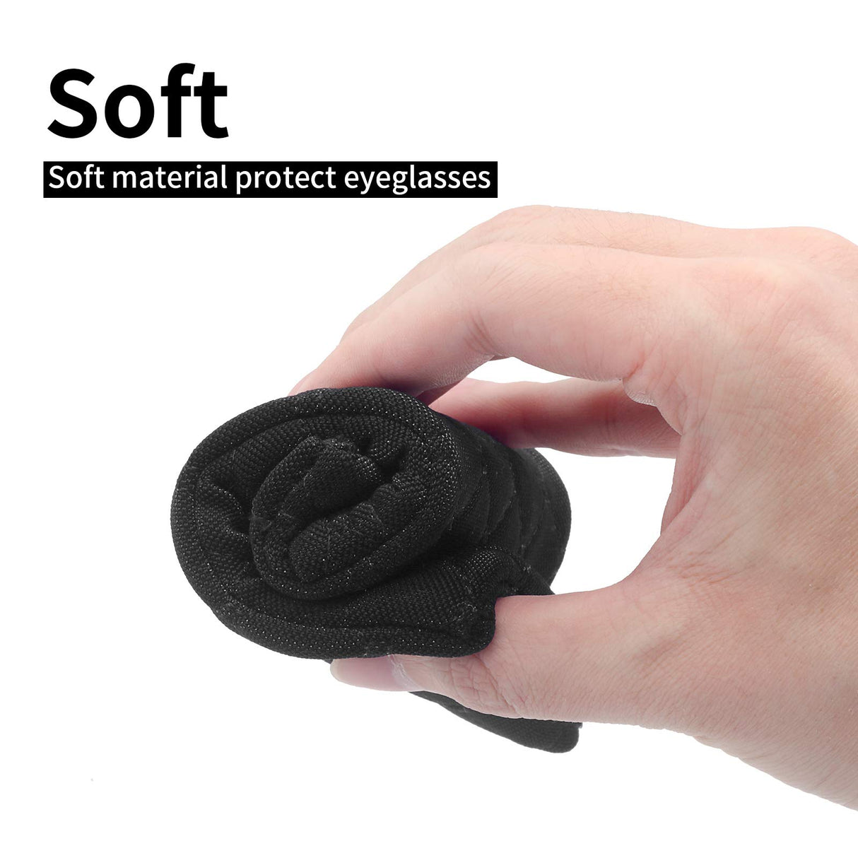 Face Shadow Double Eyeglasses Pouch Large Squeeze Top Microfiber Soft Glasses Case For Women With Cleaning Cloth Face Shadow