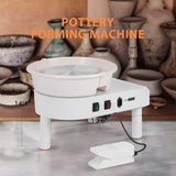 VIVOHOME 25CM Pottery Wheel Forming Machine 350W Electric DIY Clay Tool with Foot Pedal and Detachable Basin for Ceramic Work Art Craft White VIVOHOME