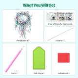 MOGTAA Dream Catcher Diamond Art Hanging Pendant Kits, 5D Special Shape Diamond Art Kits for Adults, Crystal Rhinestones Flowers Diamond Painting Gem Art for Home Garden Wall Decor MOGTAA