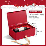 Giflsaidsprest Christmas Gift Box with Lid,Gift Boxes for Presents with Ribbon and Magnetic Closure-12.6"x8"x4.4" (Red) Giflsaidsprest