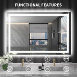 LOAAO 40X32 LED Bathroom Mirror with Lights, Anti-Fog, Dimmable, Backlit + Front Lit, Lighted Bathroom Vanity Mirror for Wall, Memory Function, Waterproof, Tempered Glass LOAAO
