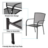 AECOJOY 5 Piece Outdoor Table and Chair, Patio Outdoor Dining Set with 1.73" Umbrella Hole, Patio Table and Chair Set of 4 for Garden,Bistro,Deck AECOJOY