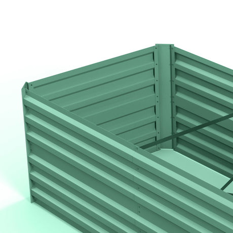 Outsunny Galvanized Raised Garden Bed Kit with Reinforcing Bars, Large and Tall Metal Planter Box for Vegetables, Flowers and Herbs, 6' x 3' x 2', Light Green Outsunny