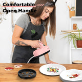 Calogy Mini Heat Press, 5" Diameter Circle Heat Press Machine for T-Shirt Portable, 4 Levels Temp Max 410℉, Small Iron for Crafts, Coaster, Bag, Pillow, Ceramic, Sublimation Ink Heat Transfer (Pink) Calogy