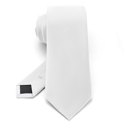 Junmaxroad White Ties For Men Solid Color Formal Neckties 3.15" (8CM) Men's Ties