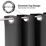 ChrisDowa Grommet Blackout Curtains for Bedroom and Living Room - 2 Panels Set Thermal Insulated Room Darkening Curtains (Dark Grey, 42 x 63 Inch) ChrisDowa