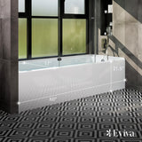 Eviva 60" Bath Tub - White Acrylic Rectangular Soaking Bathtubs Contemporary Soaking Tub - White Bathtub with Chrome Right-Hand Drain - Elegent Bathtubs (Chrome pop-up Drain Included) Eviva