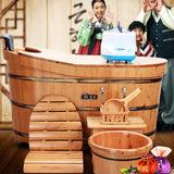 Axdwfd Solid Wood Bathtub, Free-Standing Soaking Non-Slip Bathtub, Very Suitable for Family Children Bathing Bucket Axdwfd