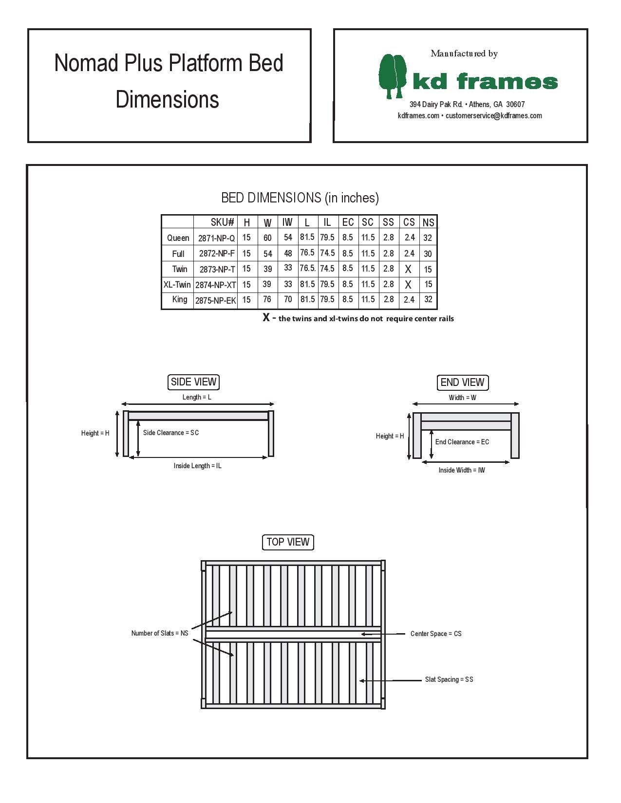 Nomad Platform Bed by KD Frames - King Size Unfinished Wood Bed Frame with Minimalist Swedish Design - WoodArtSupply