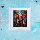 VNUIEHG Paint by Number for Adults Canvas Kit, Stained Glass Window Animal Elephant, Paint by Numbers Kits on Canvas, Art Craft Painting Kits Gifts for Home Decor, 40x50cm VNUIEHG
