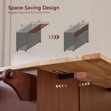 Lyromix Walnut 54" Rolling Kitchen Island Cart with Storage, Large Kitchen Cart with Folding Drop Leaf Breakfast Bar, Wood Island Table for Kitchen with 3 Drawers and Spice Rack & Towel Rack, Brown Lyromix