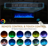 oneinmil 70" Fireplace TV Stand for TVs Up to 80", Electric Fireplace Entertainment Center with LED Lights & Storage Cabinets, Media Console Table for Living Room, Black oneinmil