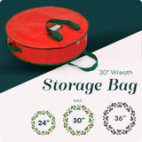 Handy Laundry Christmas Wreath Storage Bag - 2-PACK - Durable, Tarp Material, Zipper, Sturdy Carry Handle, Dust, Pest Protection - Ideal Home, Garage Organization for Holiday Wreath Decoration. (30") Handy Laundry